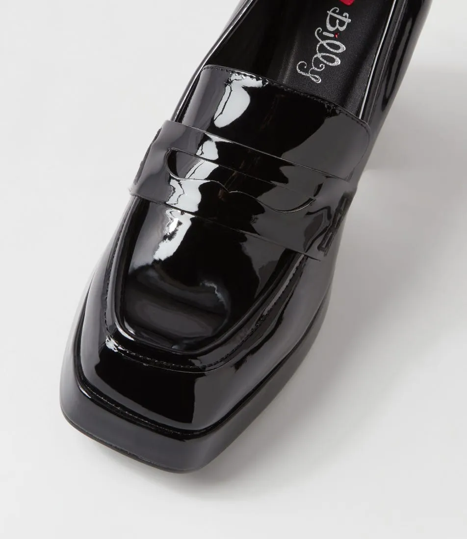 I LOVE BILLY Paolas Black Patent Pu Heels