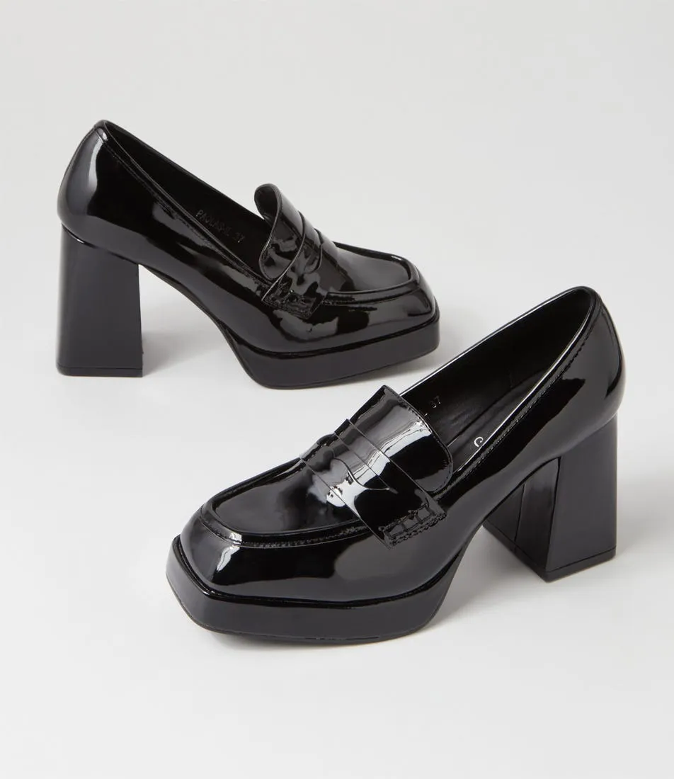 I LOVE BILLY Paolas Black Patent Pu Heels