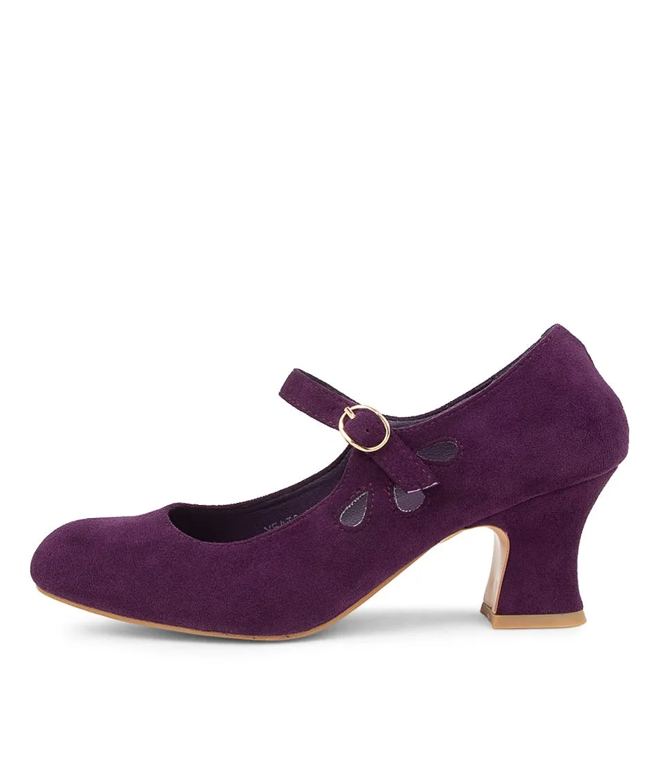 I LOVE BILLY Yeats Eggplant Microsuede Heels