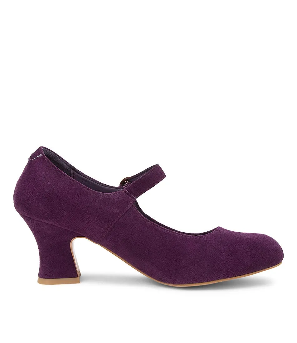 I LOVE BILLY Yeats Eggplant Microsuede Heels