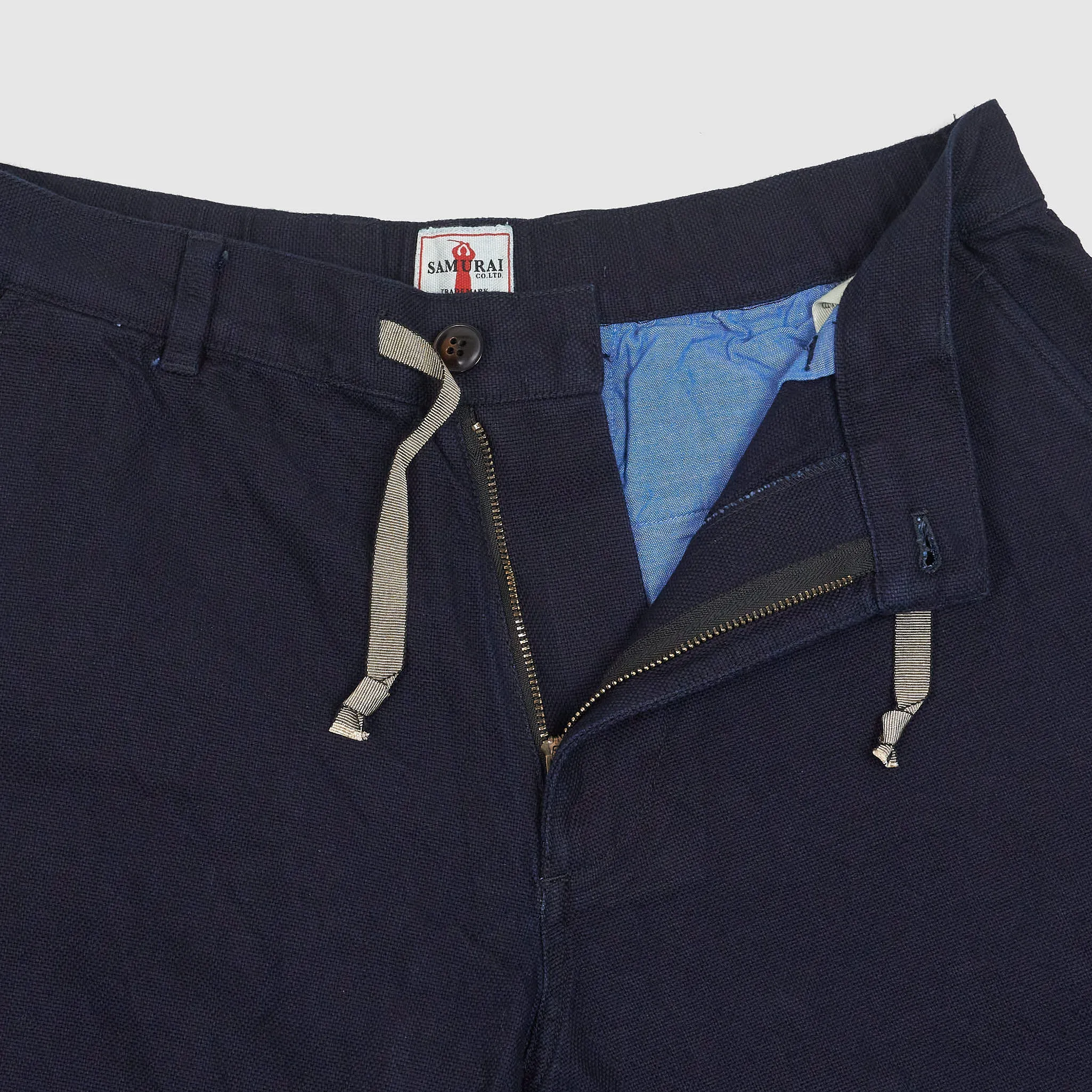 Indigo Dyed Samurai Jeans Sashiko Bermuda Shorts