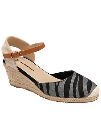 Indra Zebra Espadrille Wedges by Dunlop