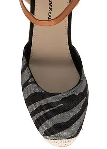 Indra Zebra Espadrille Wedges by Dunlop