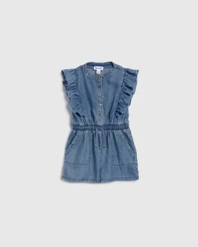 Infant Girl Indigo Ruffle Romper