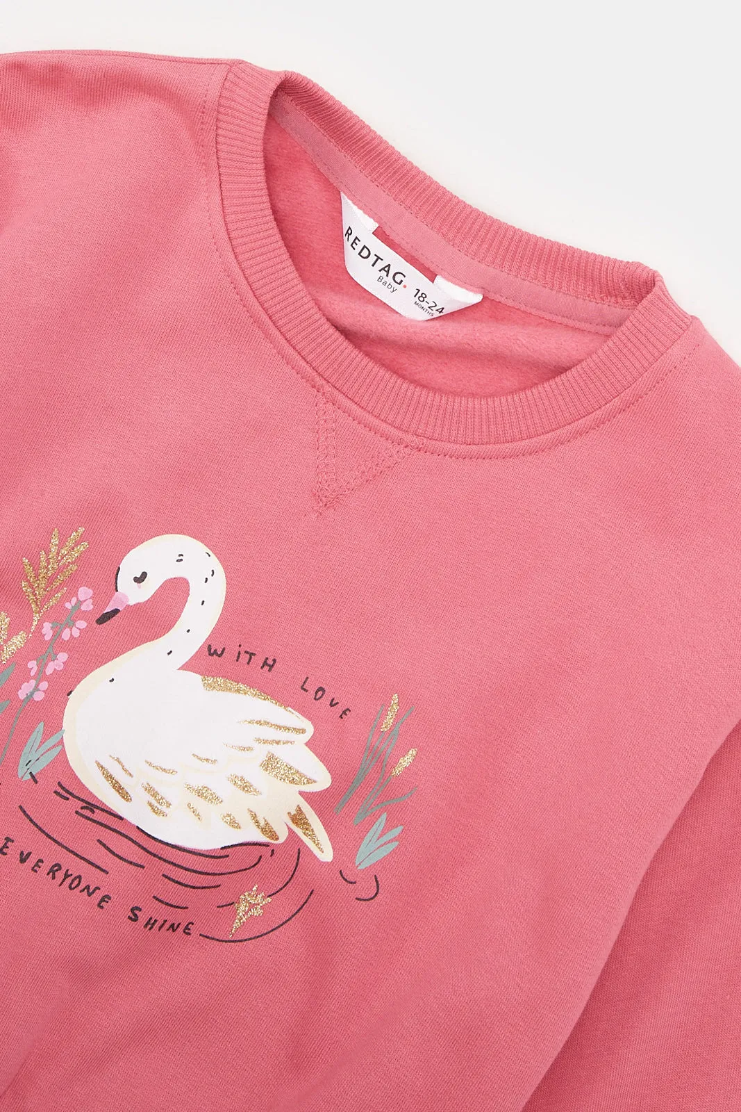 Infant Girls Pink Printed Sweatshirt