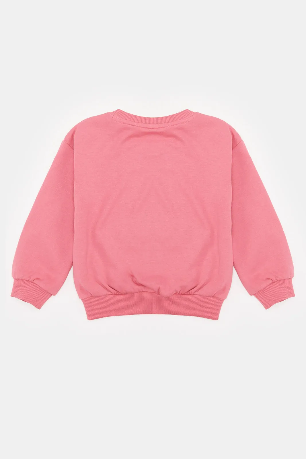 Infant Girls Pink Printed Sweatshirt