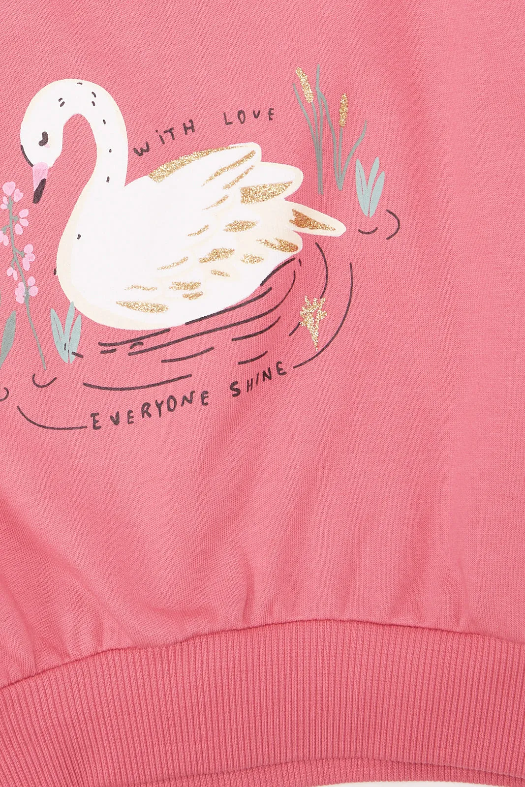 Infant Girls Pink Printed Sweatshirt