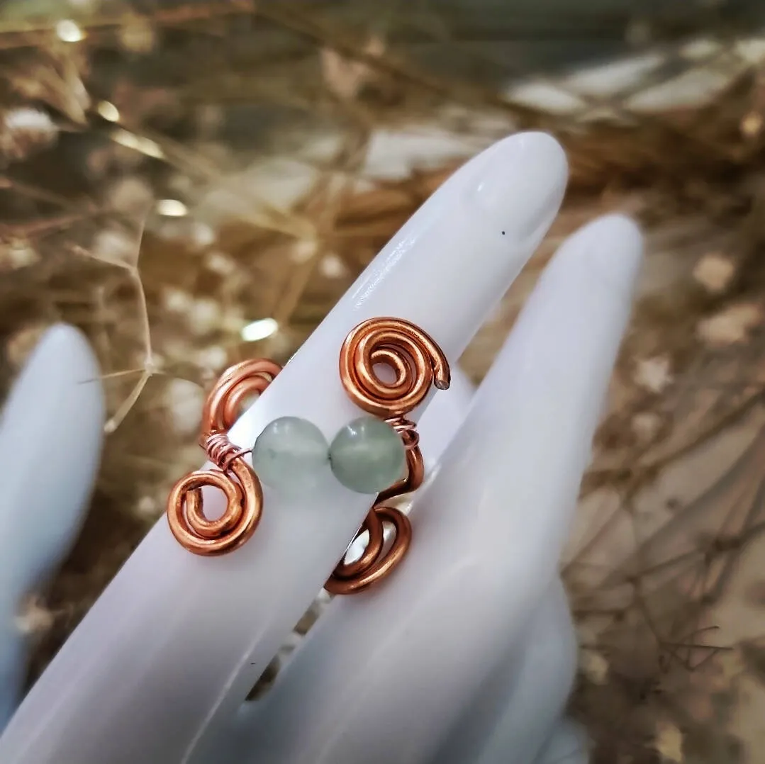 Aventurine Furl Wire Wrapped Ring from Island Girl Art