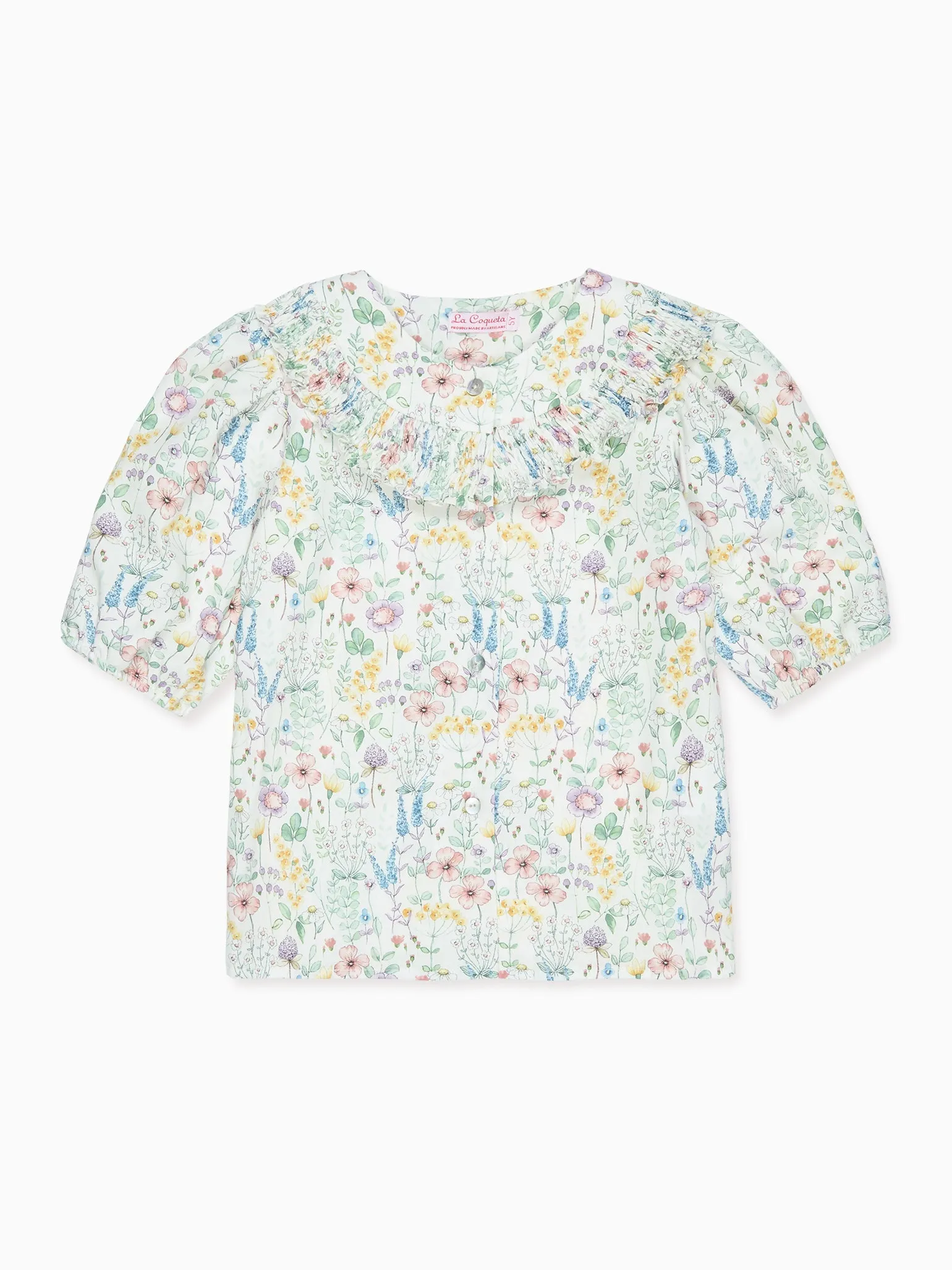 Ivory Floral Violetta Girl Shirt