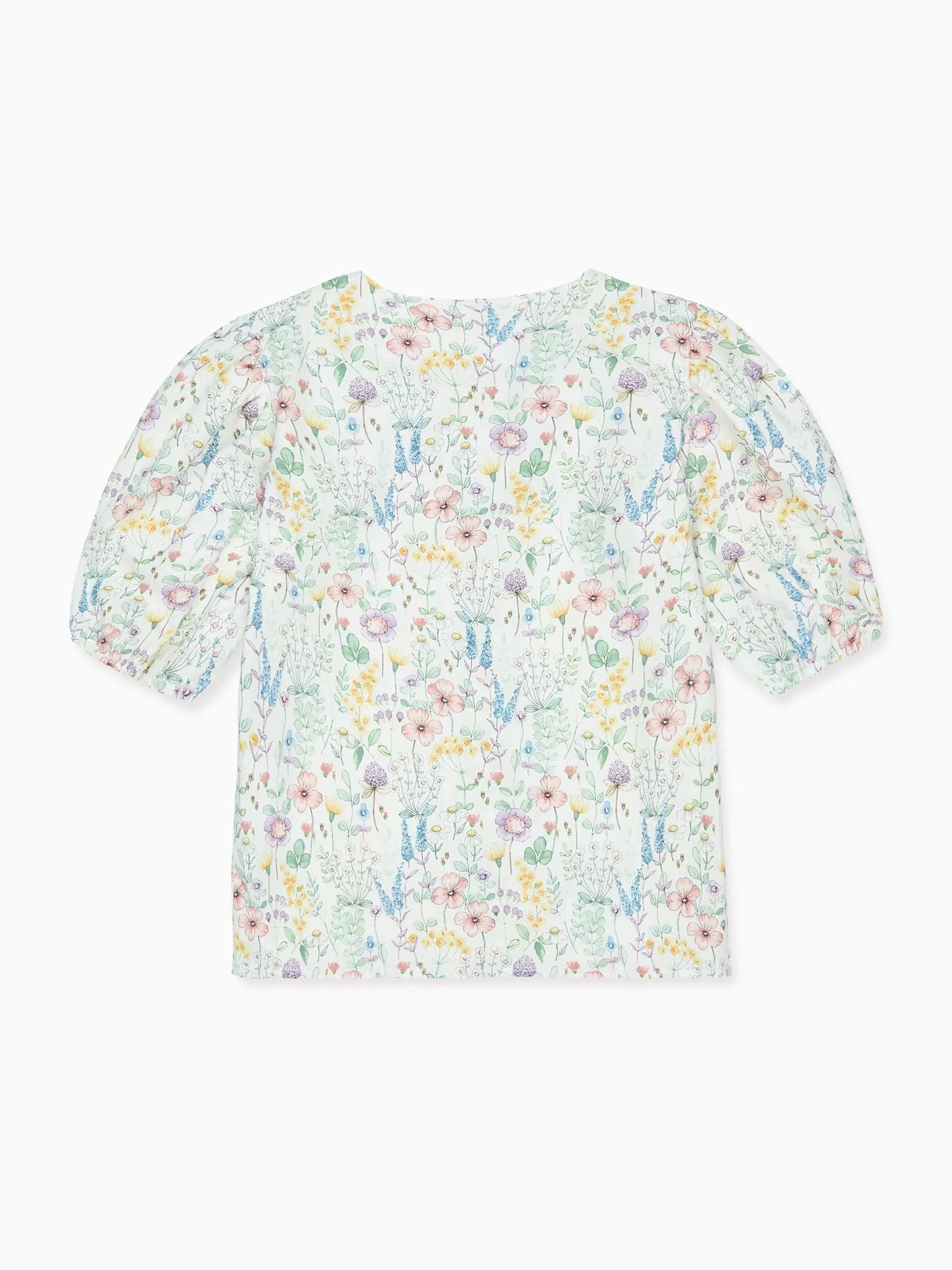 Ivory Floral Violetta Girl Shirt