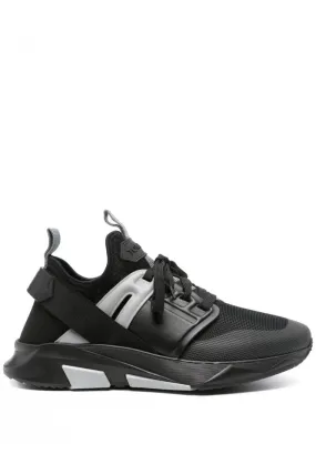 Jago Leather & Neoprene Sneakers Black