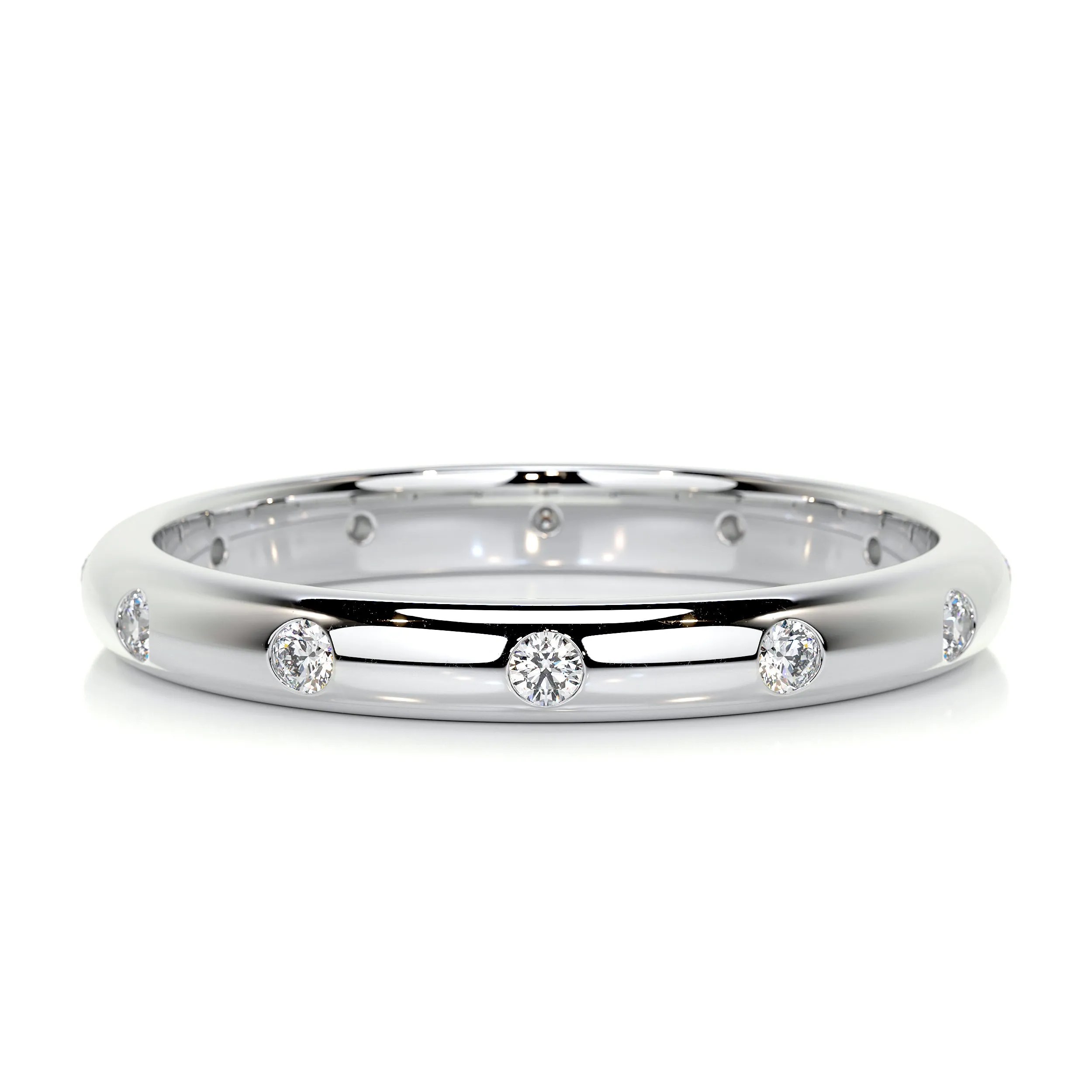 0.20 Carat Diamond Men's Wedding Band in 18K White Gold by Jenni