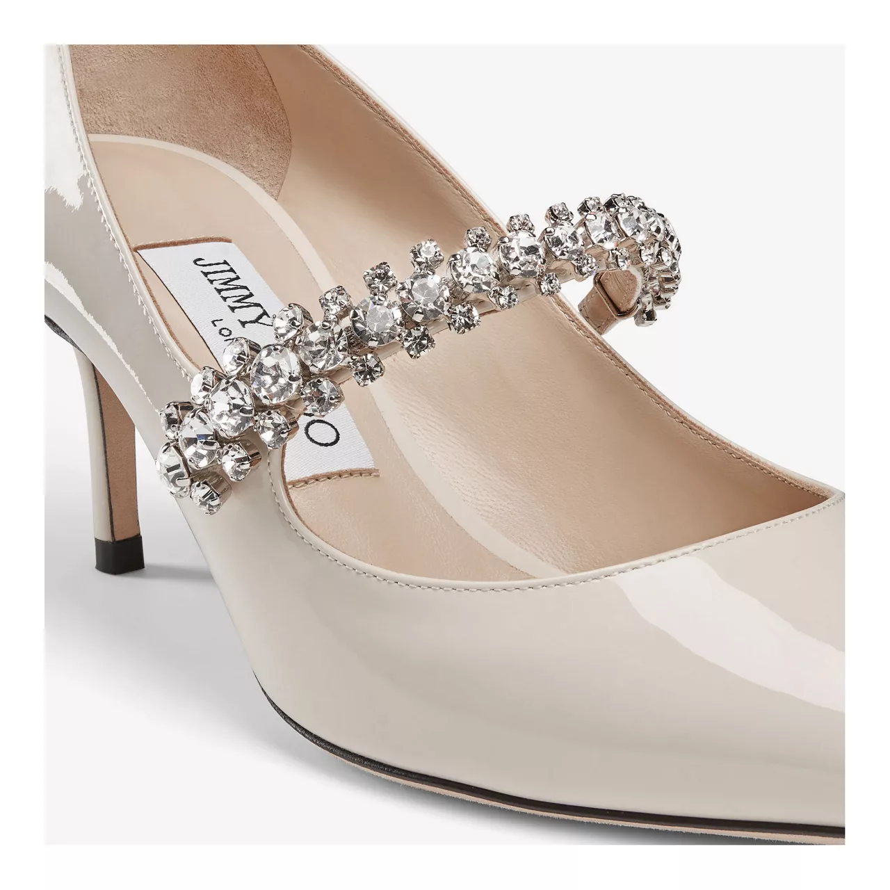 JIMMY CHOO Bing 65 Patent Leather Mules - Cream