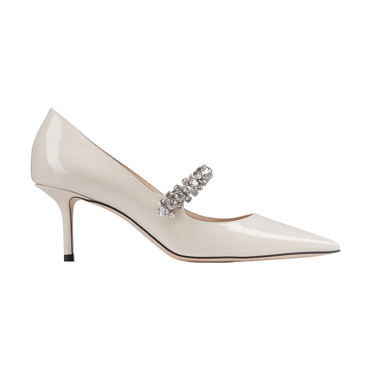 JIMMY CHOO Bing 65 Patent Leather Mules - Cream