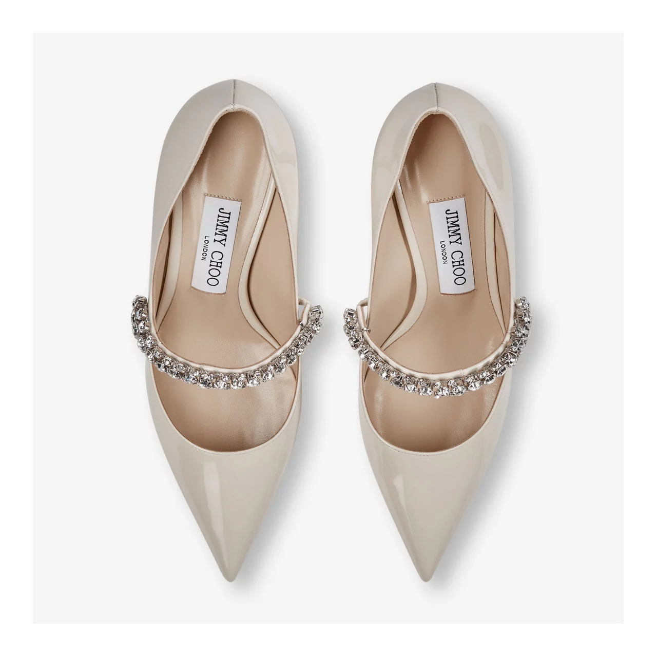 JIMMY CHOO Bing 65 Patent Leather Mules - Cream