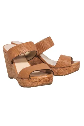 Jimmy Choo - Tan Leather Cork Wedges Sz 8