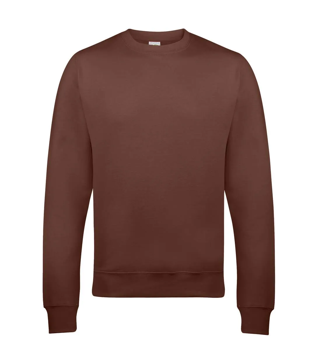 Just Hoods Unisex Crew Neck Sweatshirt in Chocolate Fudge Brownie, 280 GSM