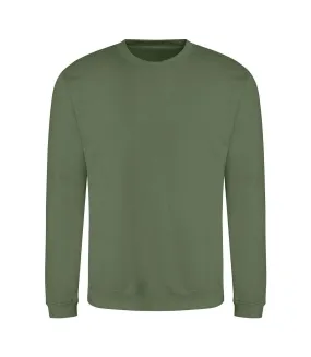 Just hoods  unisex crew neck plain sweatshirt 280 gsm earthy green Awdis