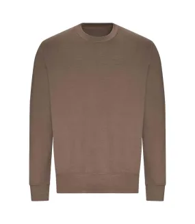 Just hoods  unisex crew neck plain sweatshirt 280 gsm mocha brown Awdis