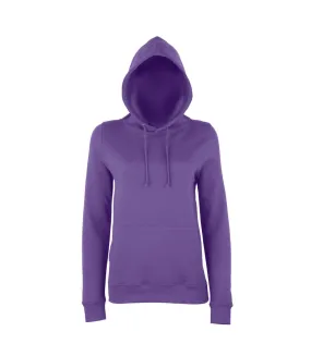 Just hoods womens/ladies girlie college pullover hoodie digital lavender Awdis