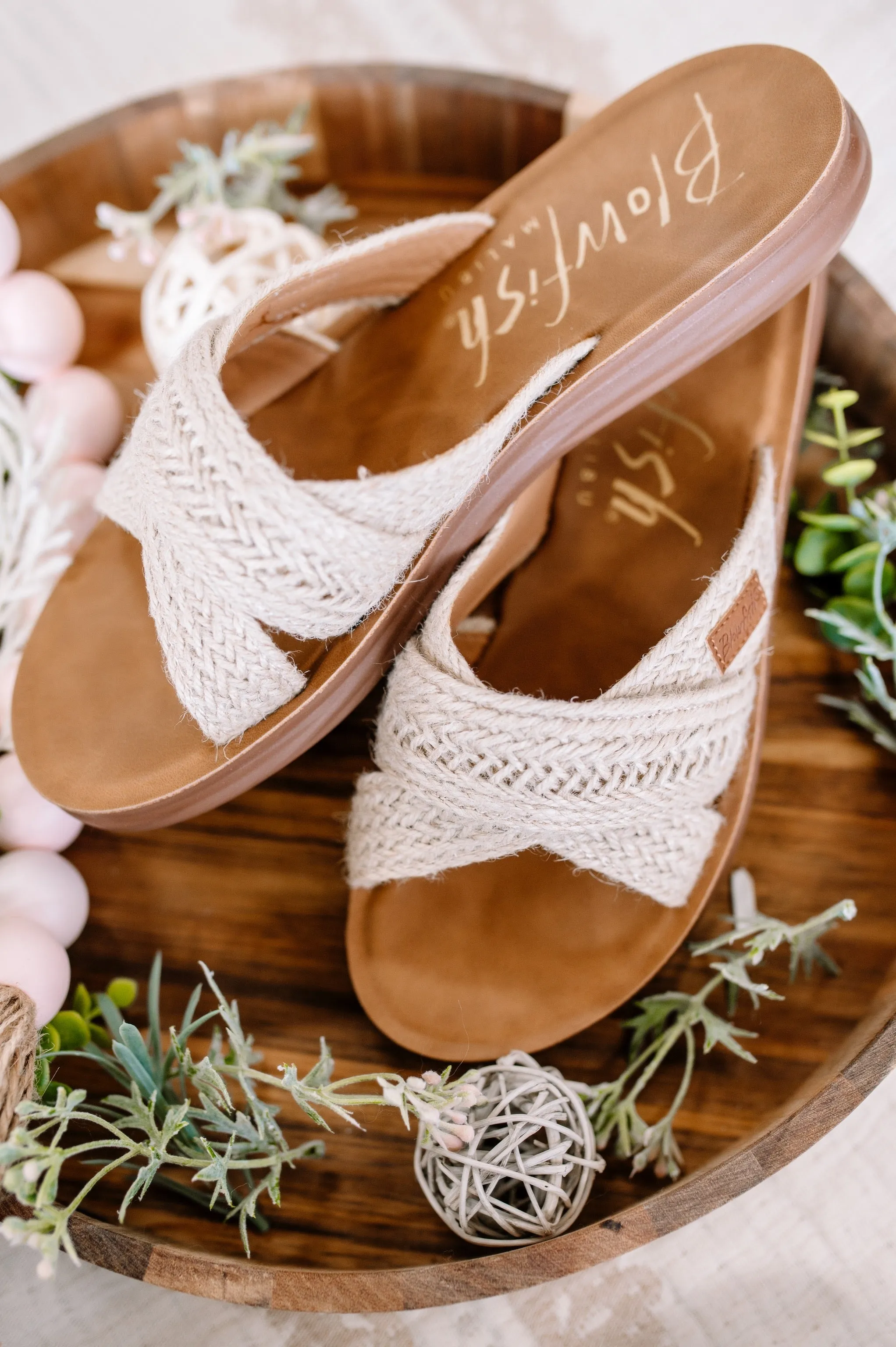 Jute Blowfish Sandal in Natural River