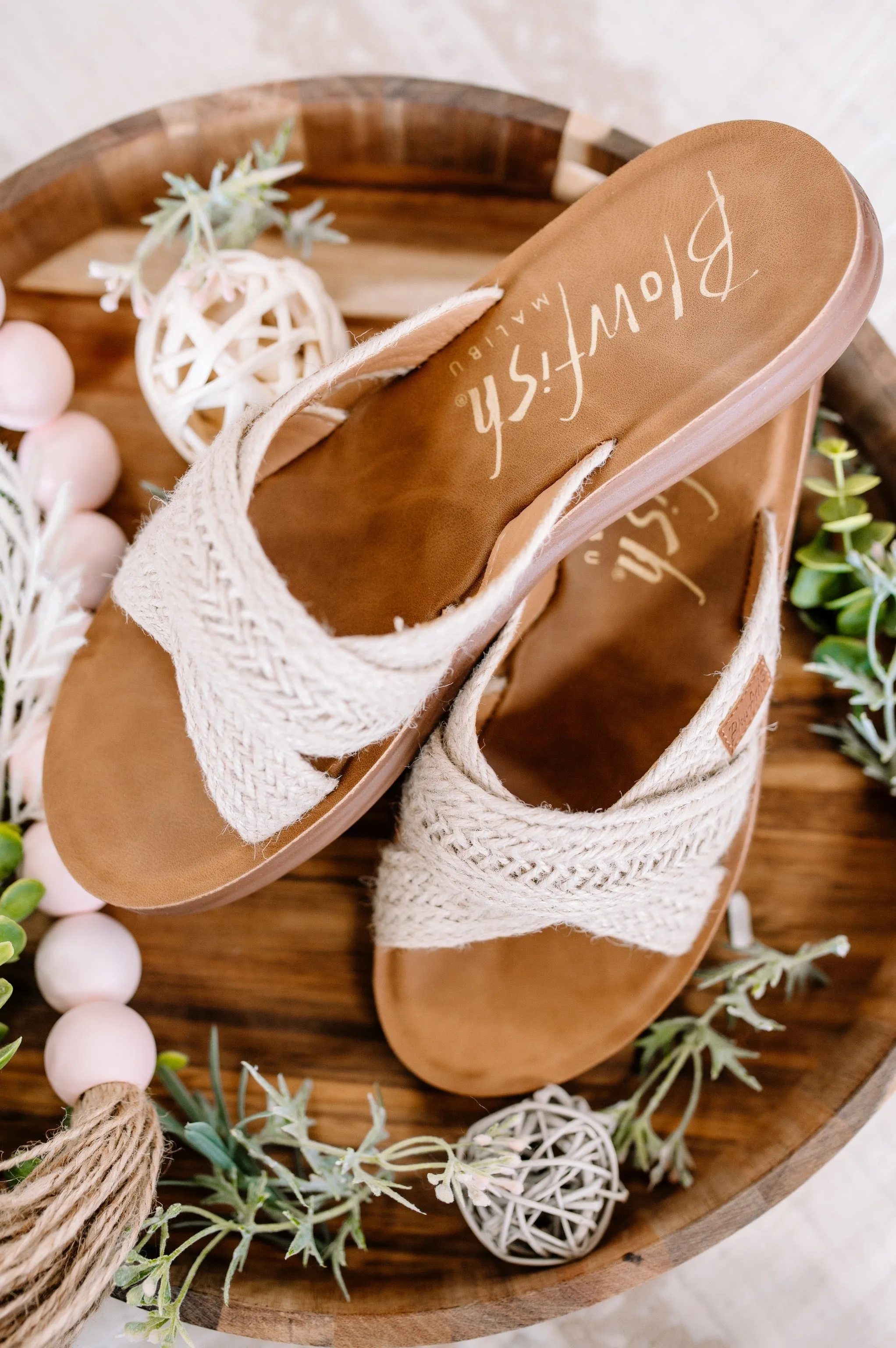 Jute Blowfish Sandal in Natural River