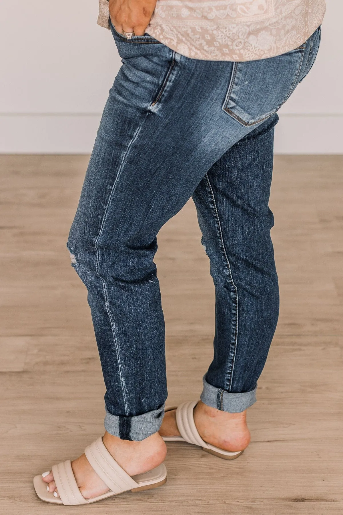 KanCan Low-Rise Distressed Jeans in Lena Wash