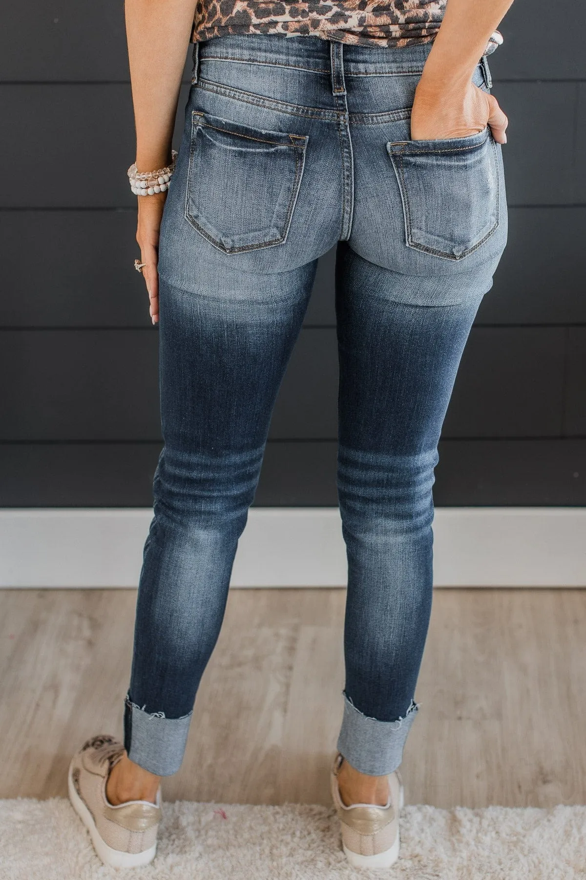 KanCan Low-Rise Distressed Jeans in Lena Wash