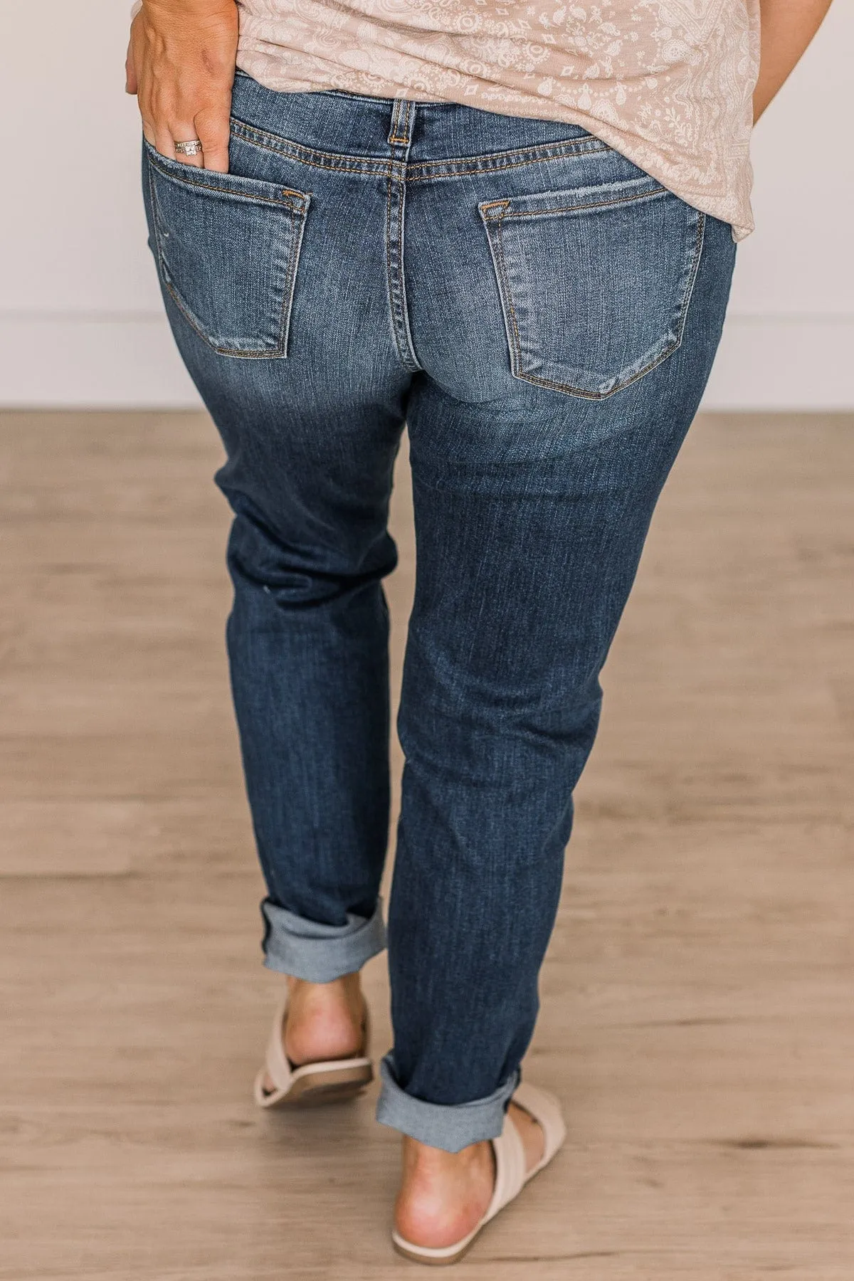 KanCan Low-Rise Distressed Jeans in Lena Wash