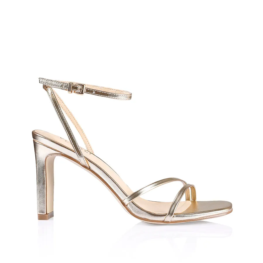 Kimmy Slim Strappy Heels - Champagne Smooth