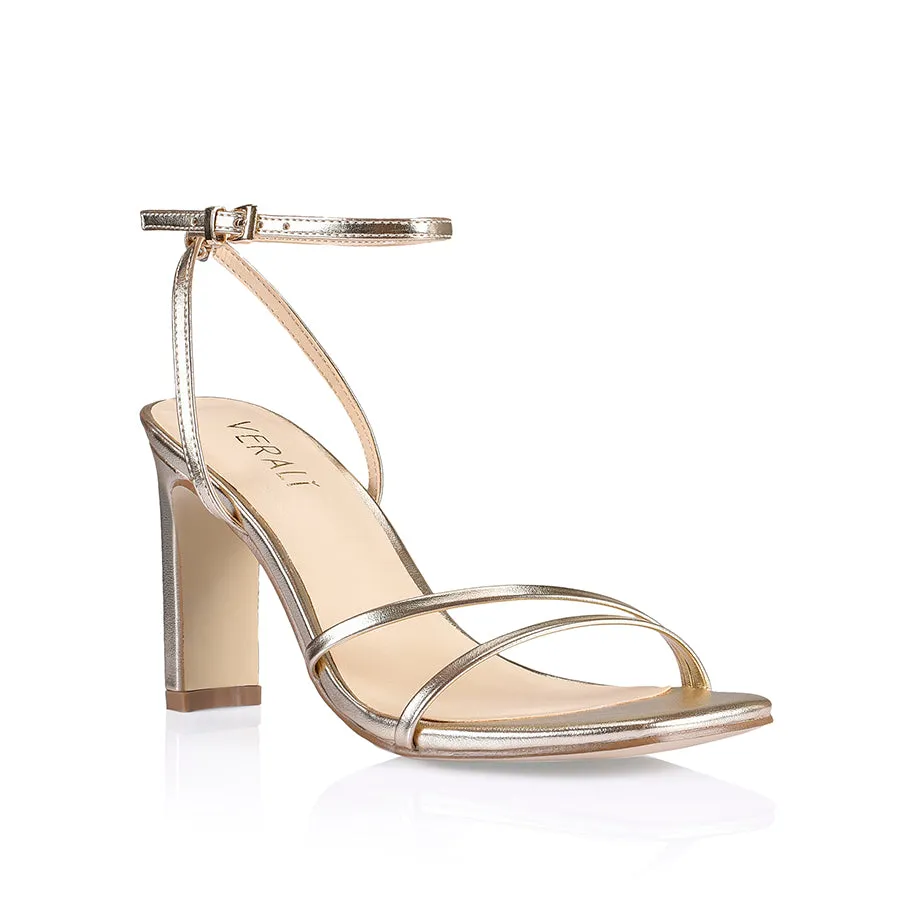 Kimmy Slim Strappy Heels - Champagne Smooth