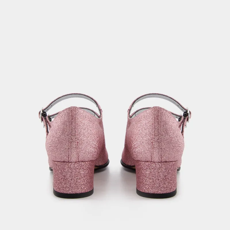 Kina Pumps - Carel - Glitter Pink - Leather