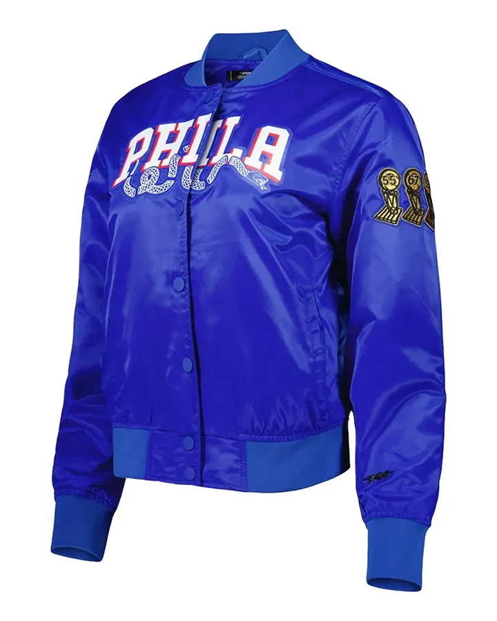 Kirlin Philadelphia 76ers Blue Satin Jacket - William Jacket