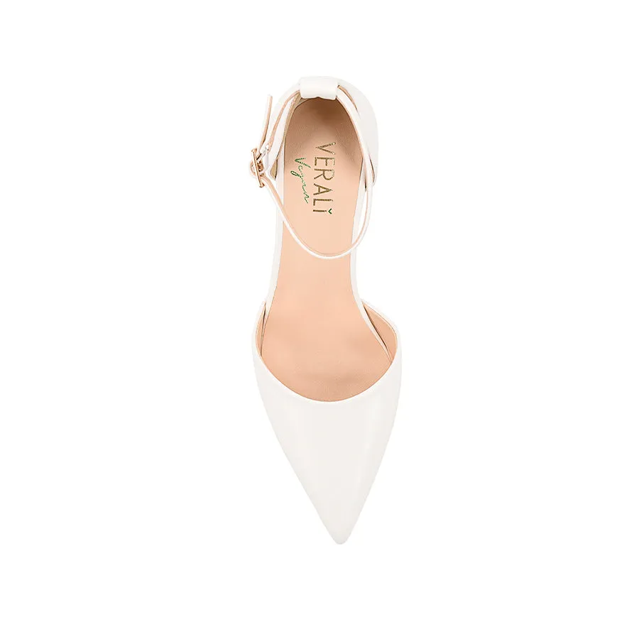 Kosta Closed Toe Block Heels - Chalk White