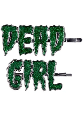 Kreepsville Dead Girl Hair Slides Green