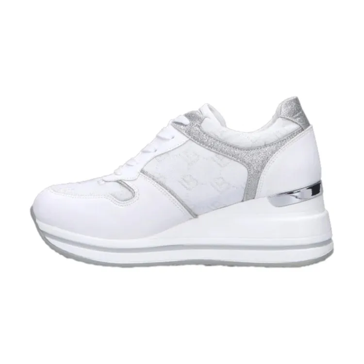 White Lace-up Women's Sneakers by Laura Biagiotti