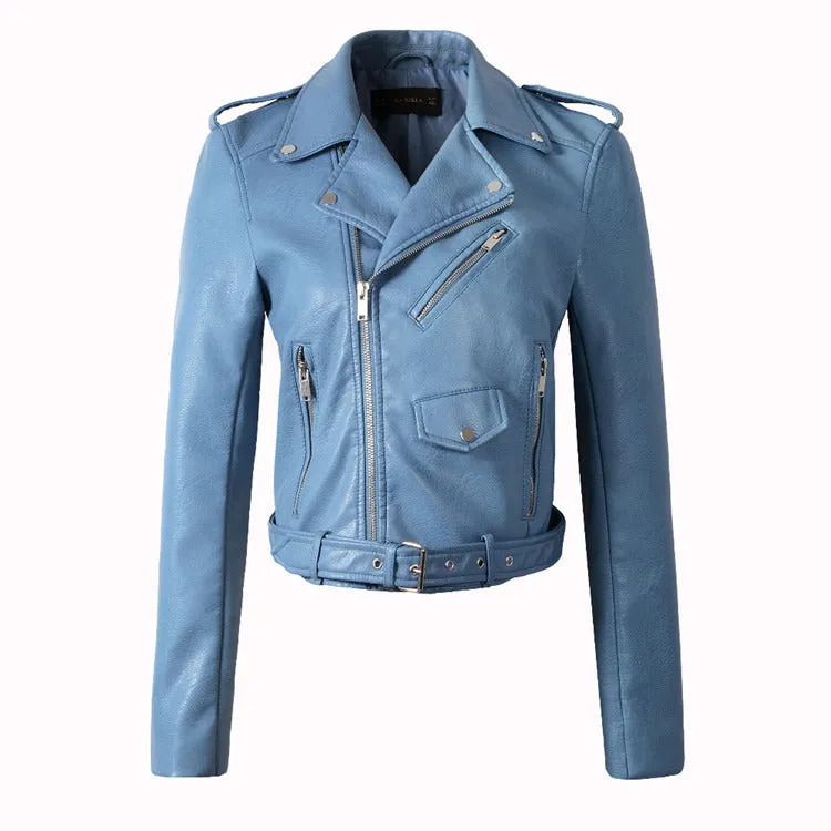 Korean Style Slim Leather Moto Jacket