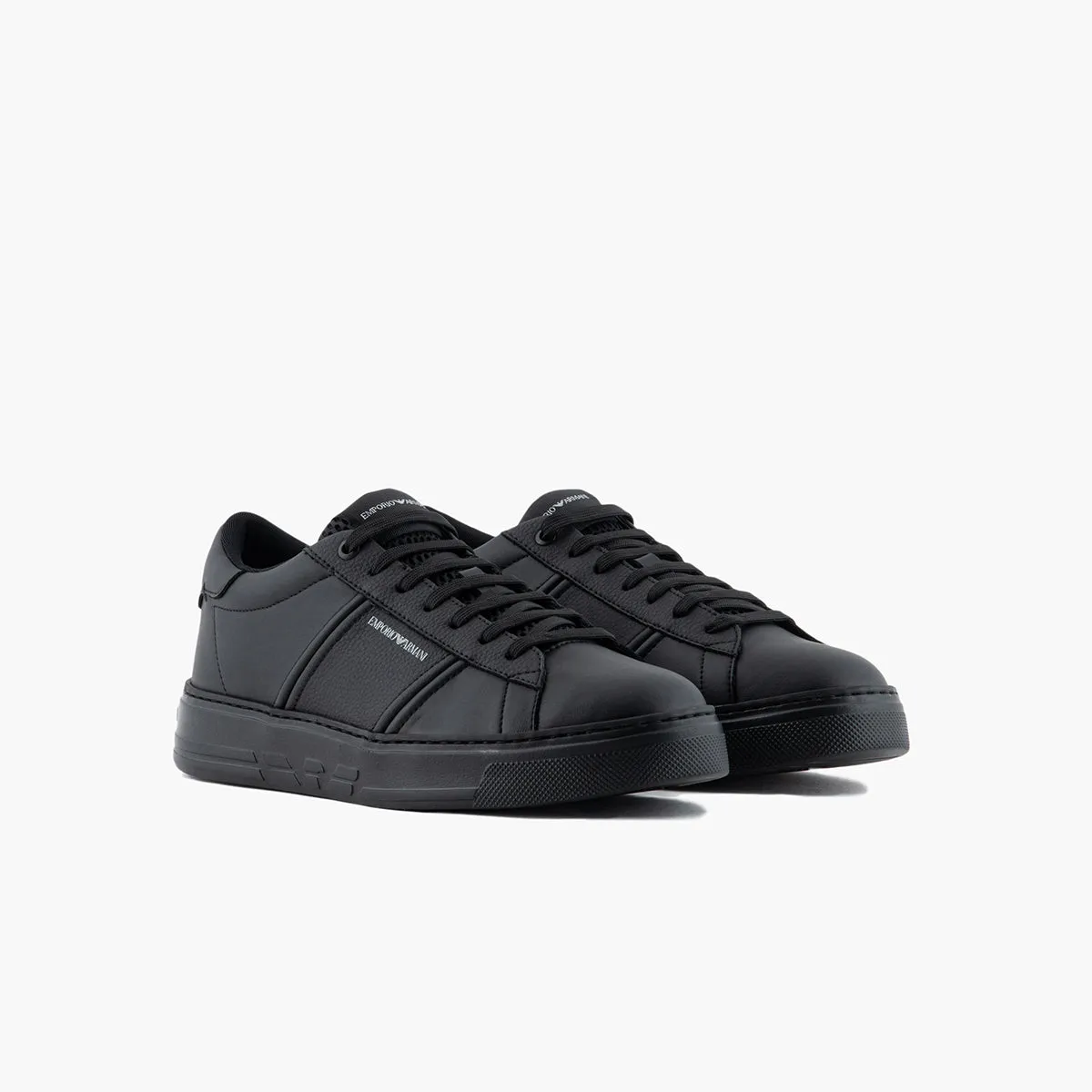 Leather Sneakers With Logo Feature