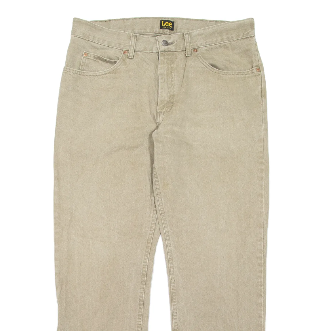 LEE Mens Jeans Beige Regular Straight W36 L30