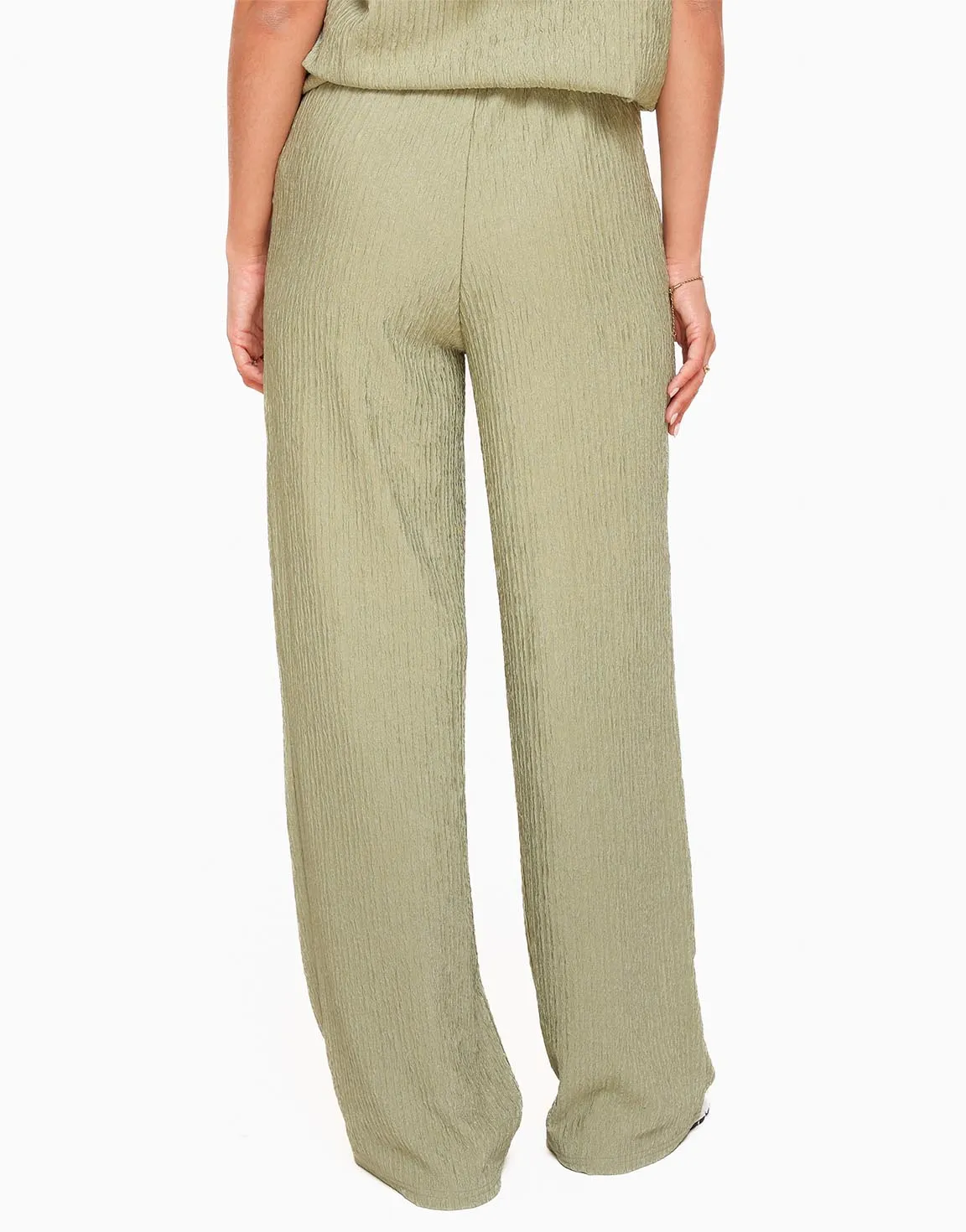 Light Army Green Pleated Pants