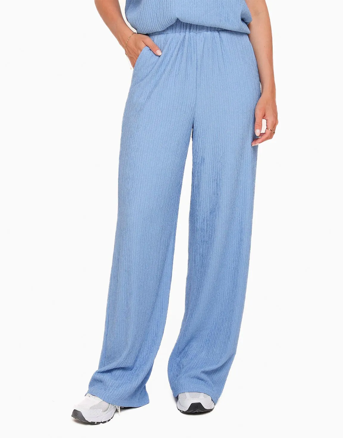 Light Blue Pleated Trousers