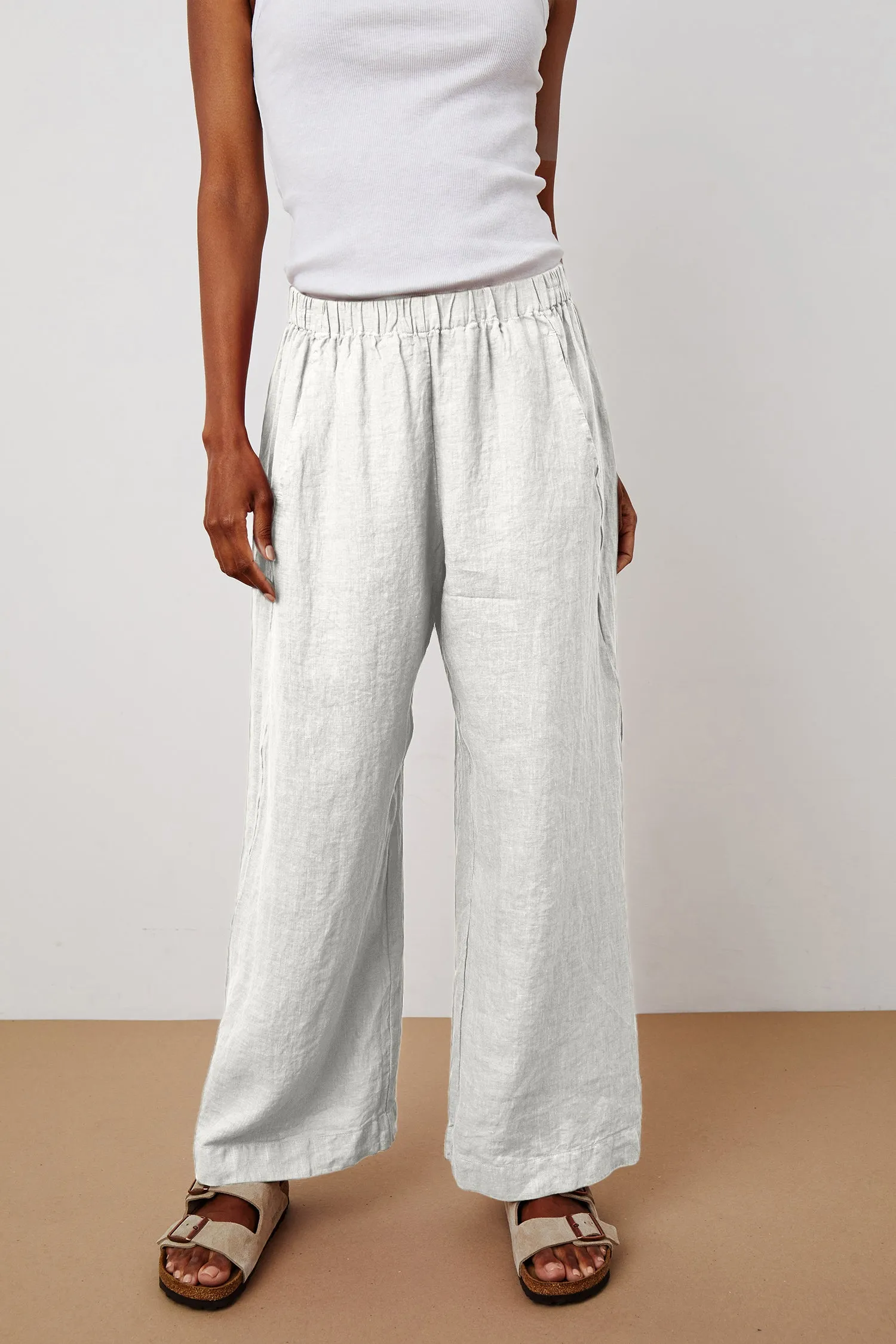 LOLA LINEN TROUSERS IN WHITE