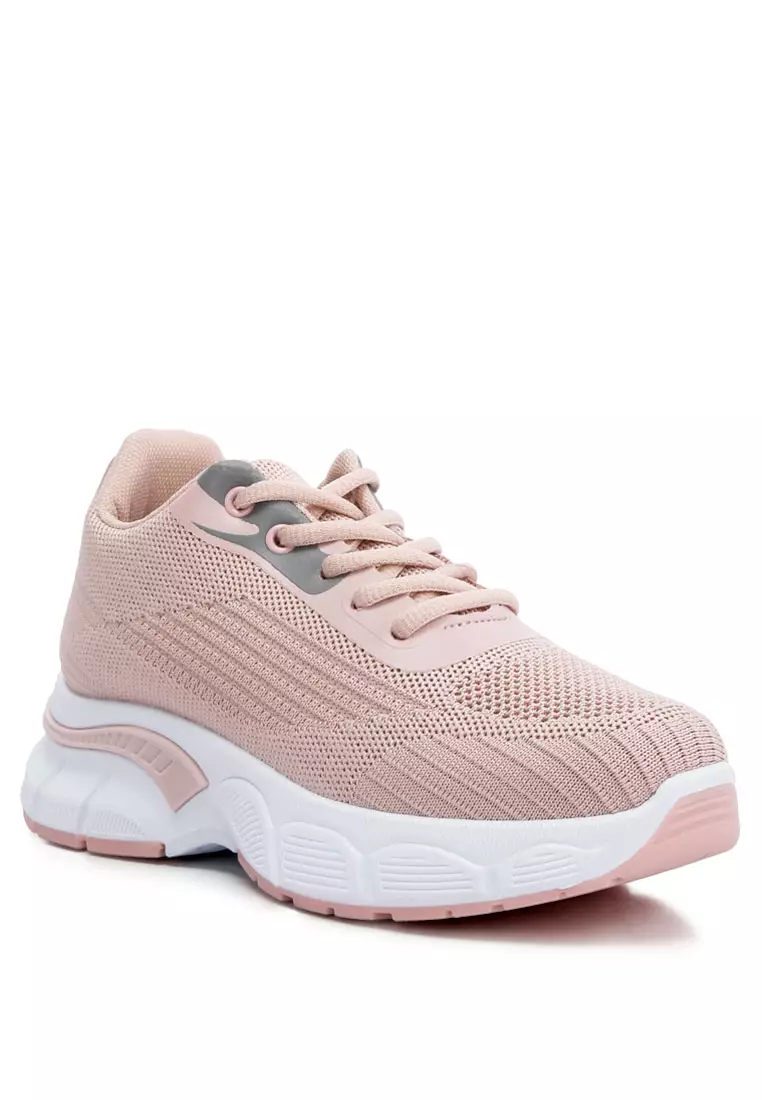 London Rag Pink Knitted Chunky Sneakers