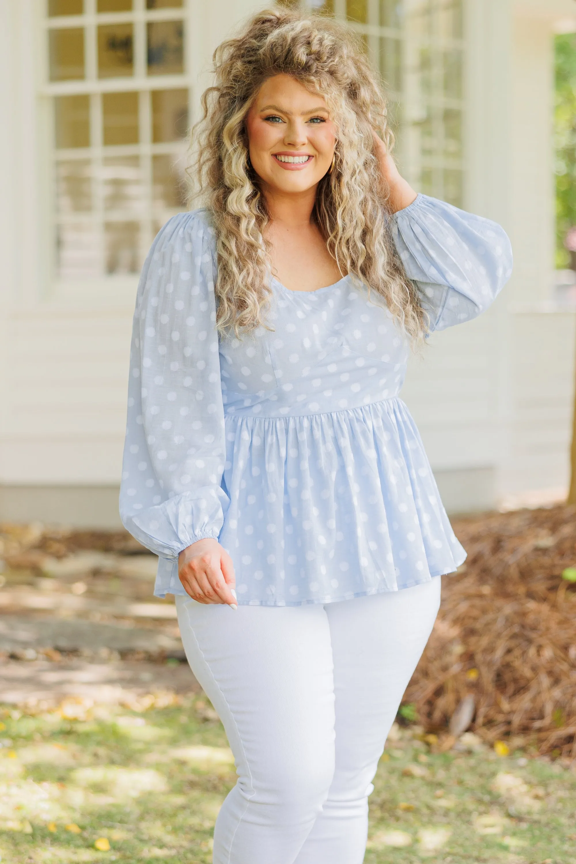 Light Blue Love Top - Find Love Everywhere You Go