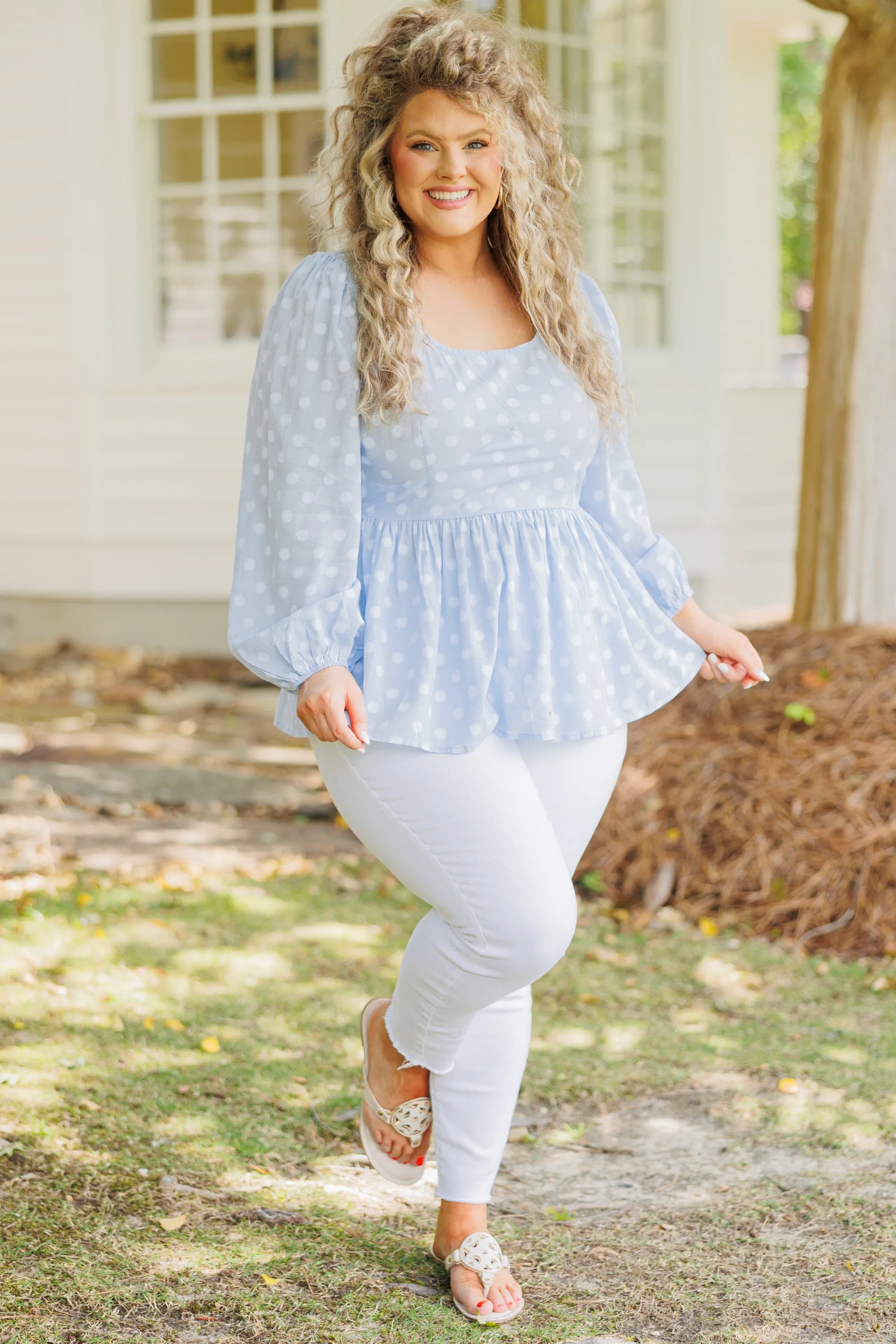 Light Blue Love Top - Find Love Everywhere You Go