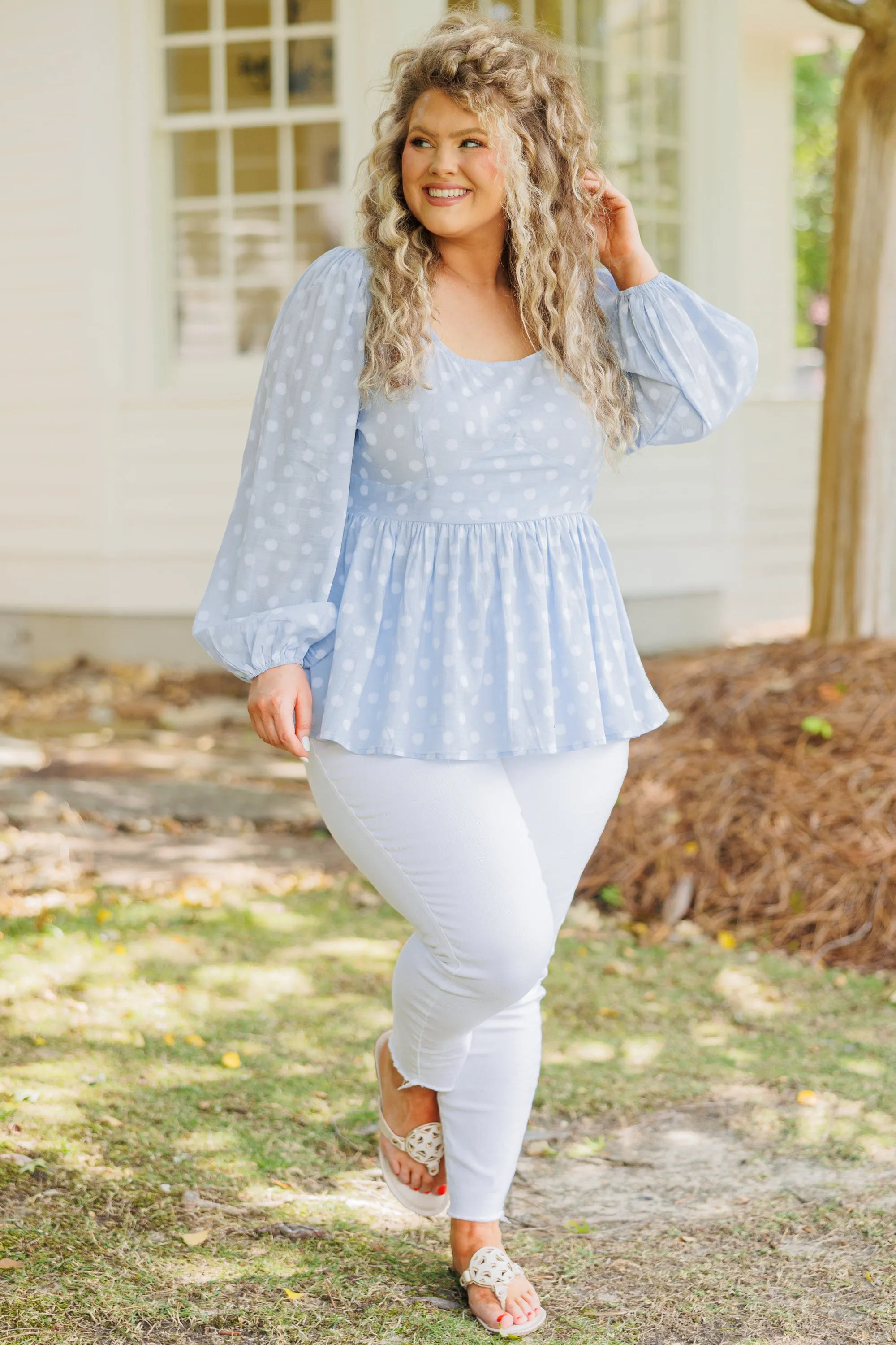 Light Blue Love Top - Find Love Everywhere You Go