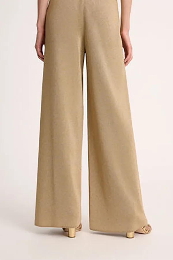 Luisa Spagnoli ZAVORRA GOLD LUREX KNIT TROUSERS