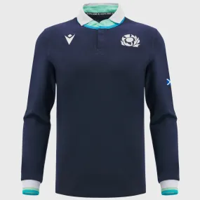 Macron Scotland Men's Home Cotton Long Sleeve Rugby Shirt 2024/25