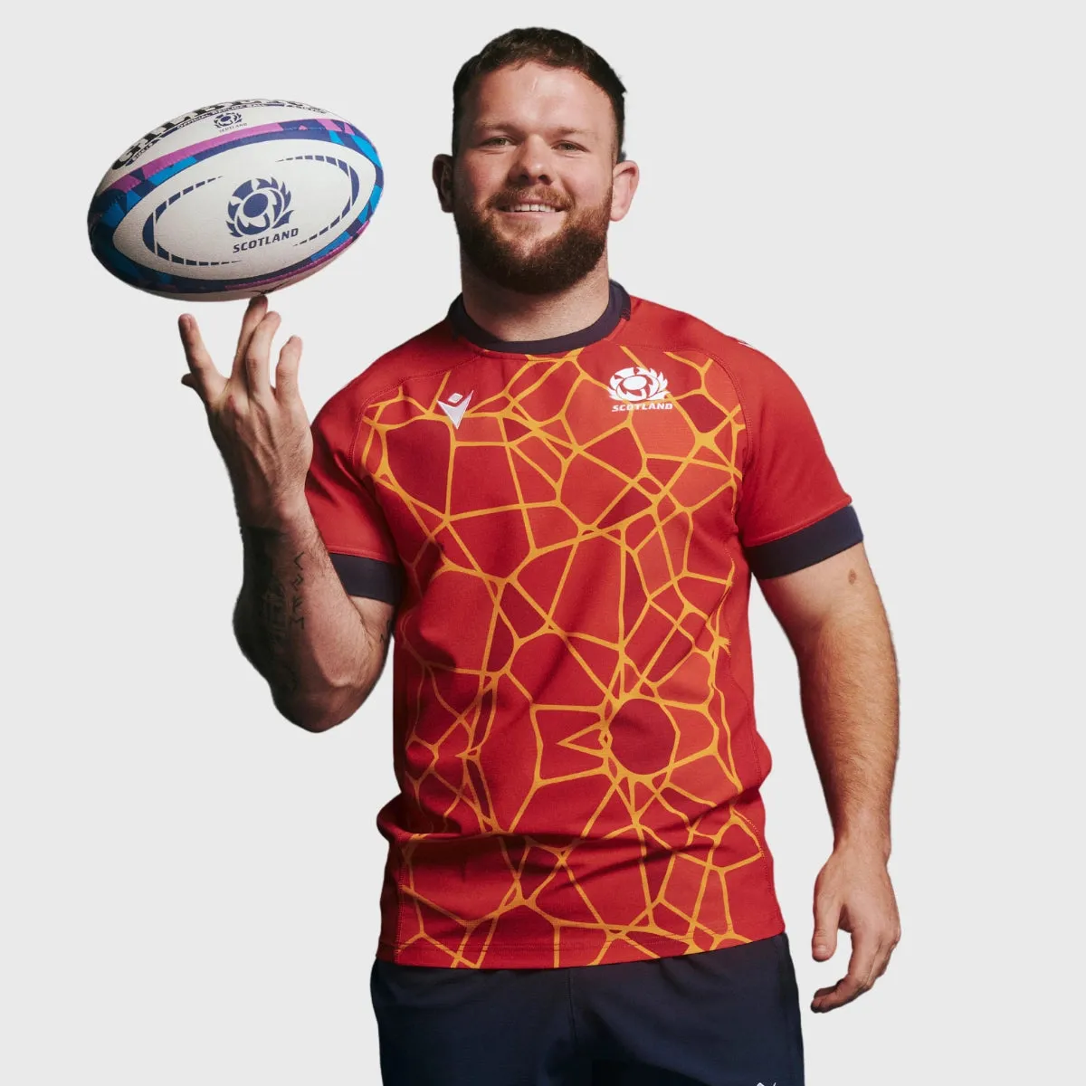 Macron Scotland Men's Training Rugby Jersey Red 2024/25