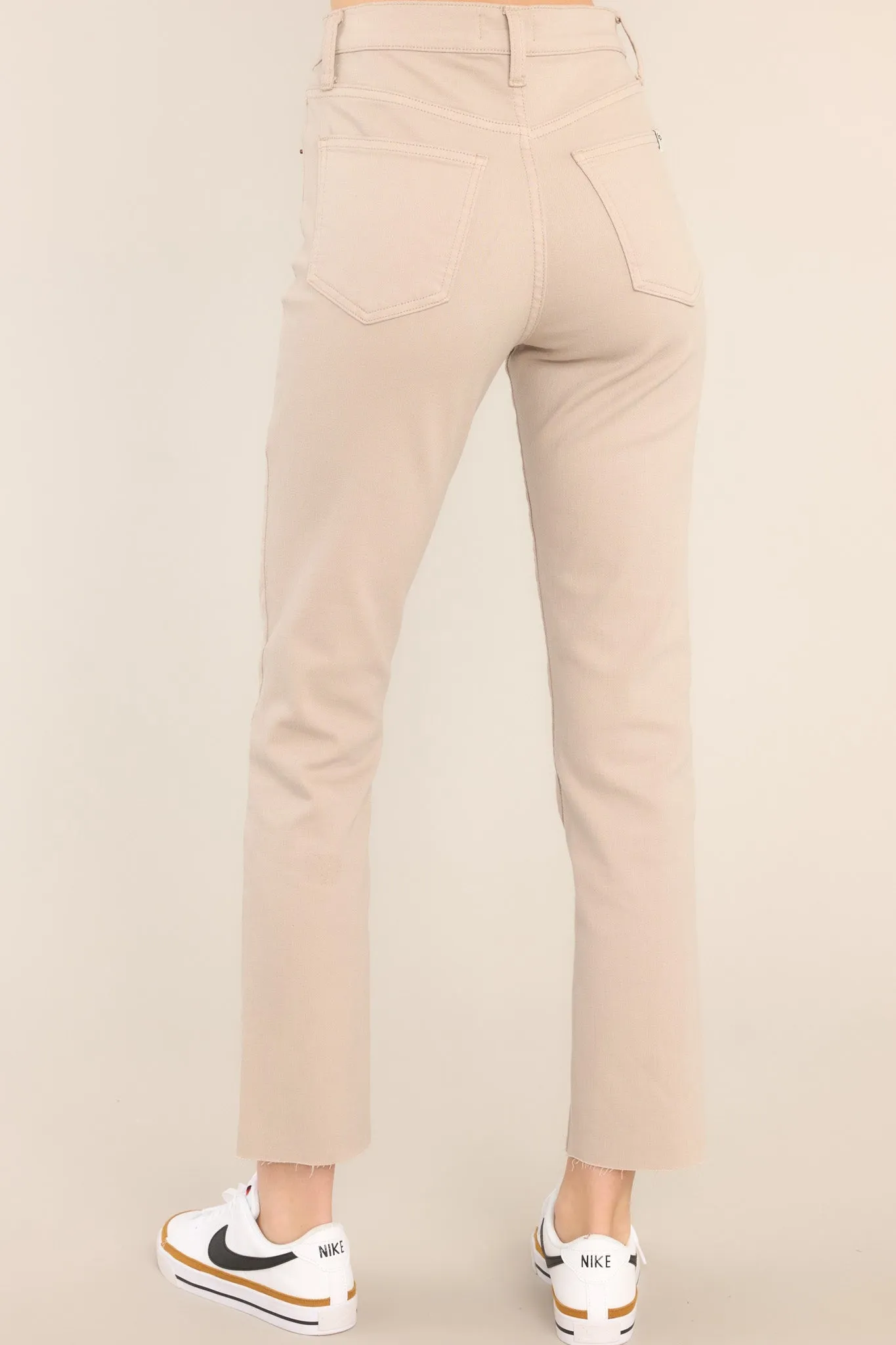 Made It Through Natural High Rise Straight Leg Crop Jeans